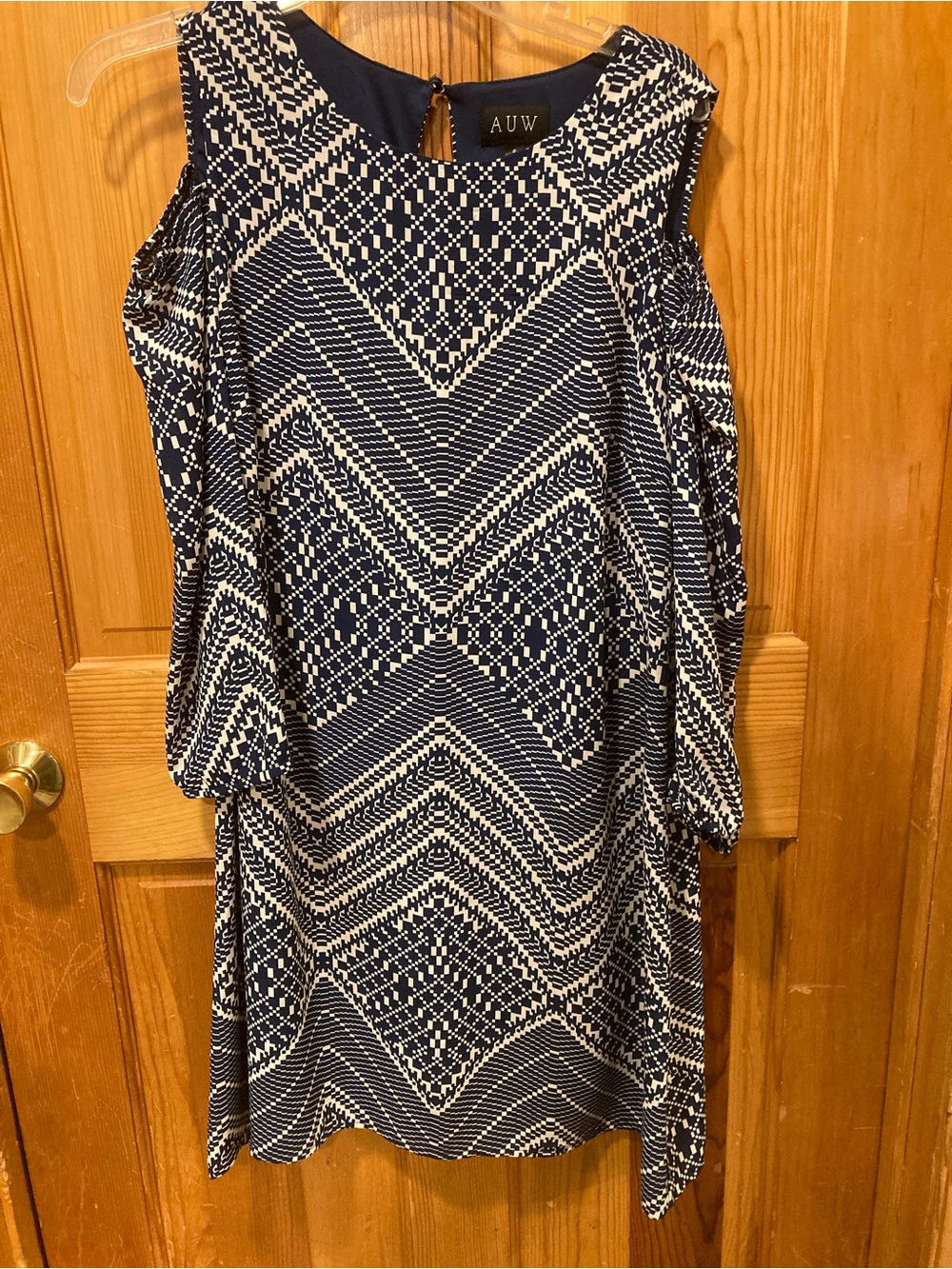 AUW Navy and White Striped Detail Dress
